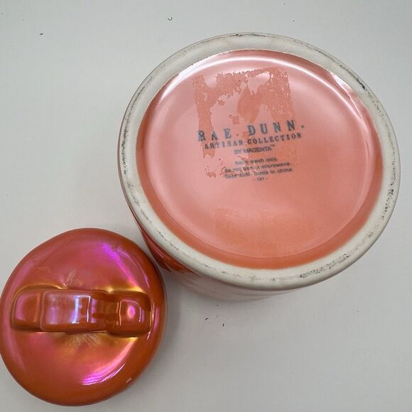 New Rae Dunn Hocus Pocus Orange Iridescent Baby Halloween Canister Cookie Jar - Picture 6 of 6
